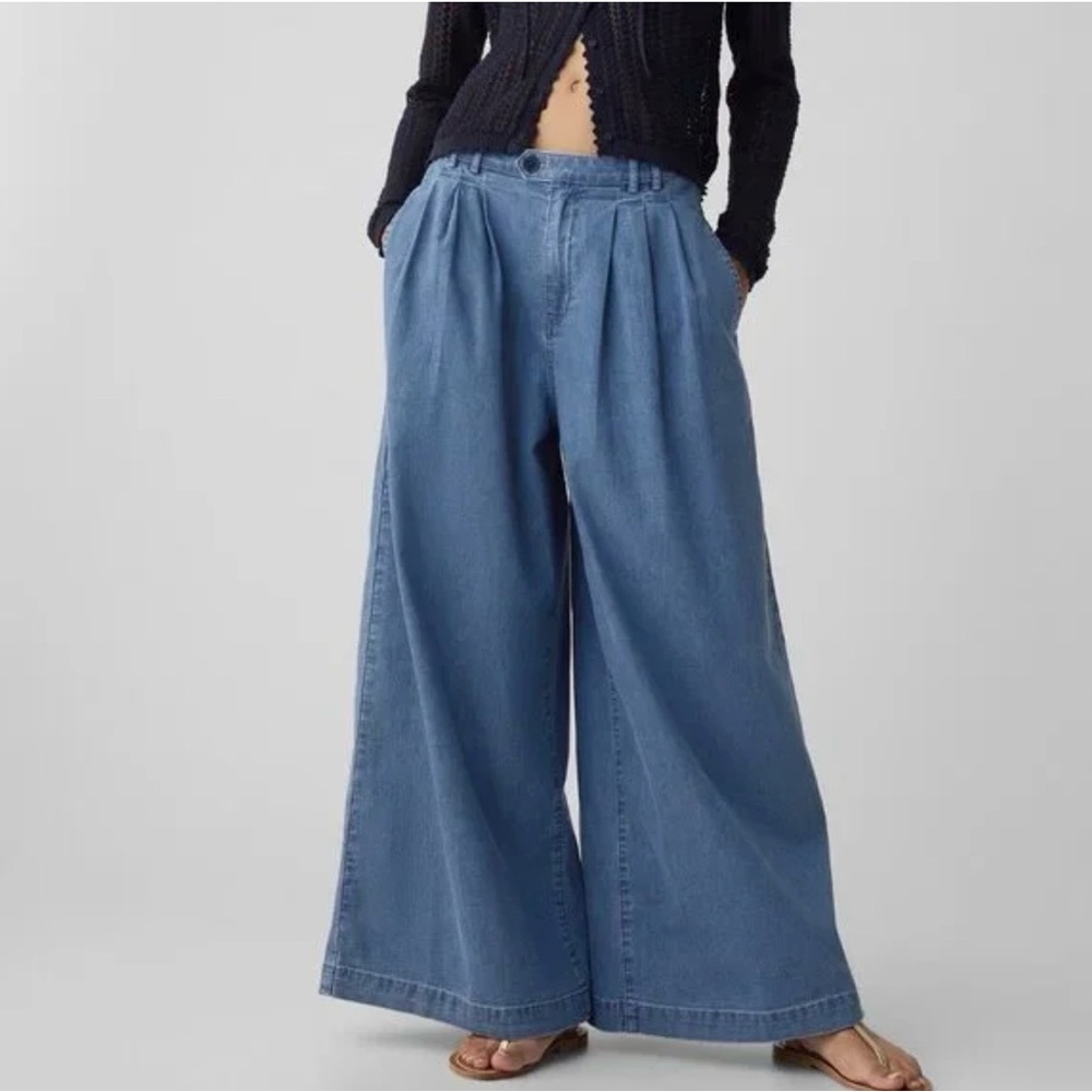 Gap blue Doen high waisted wide leg denim jeans